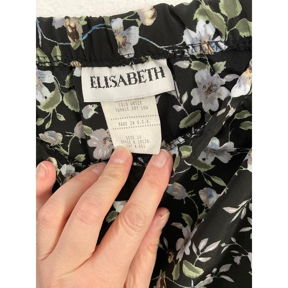 Early 90s VTG Floral Maxi Skirt Size 14 Large Elastic Waist Cottagecore - Picture 6 of 7